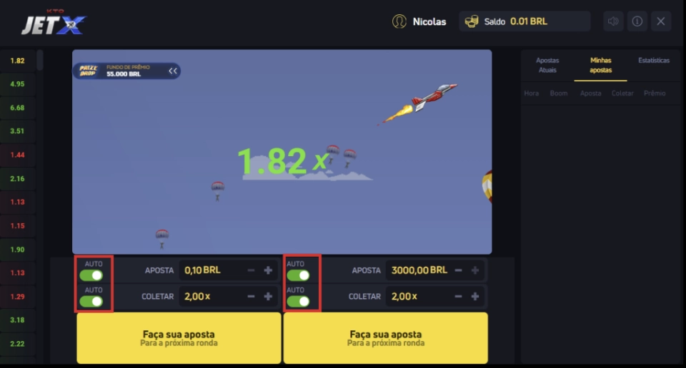 Jogando JetX na Lampions Bet