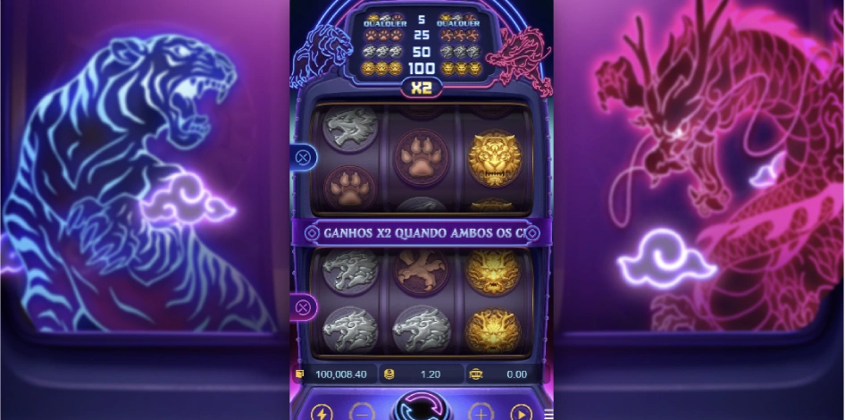 Jogar Dragon Tiger Luck Lampions Bet